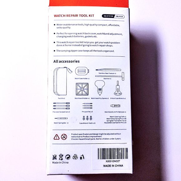 Watch Repair Kit by King'sdun Professional 168 Piece Tool Set w/Zipper Case NEW! - Picture 13 of 16